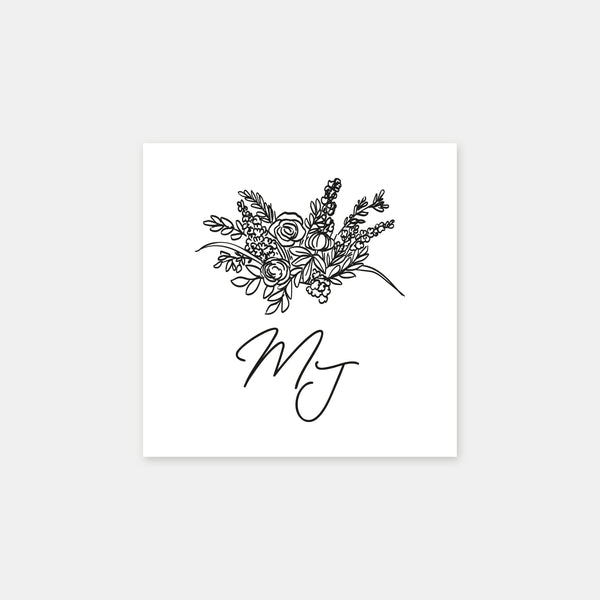 Personalized wedding bouquet stamp