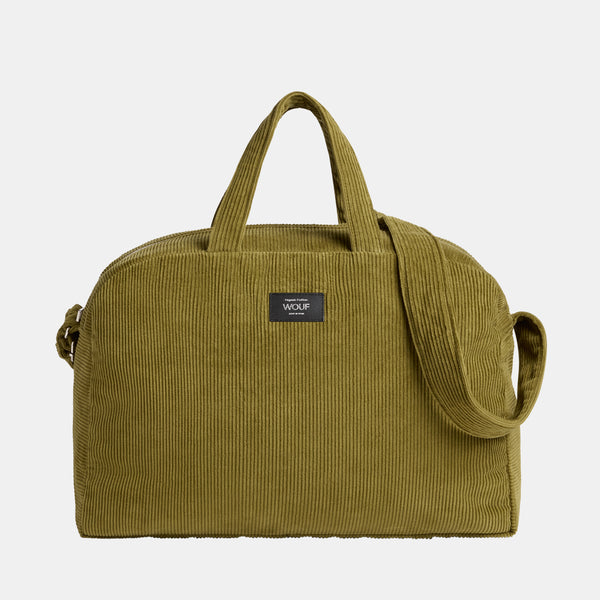 Samt-Wochenendtasche – Oliv