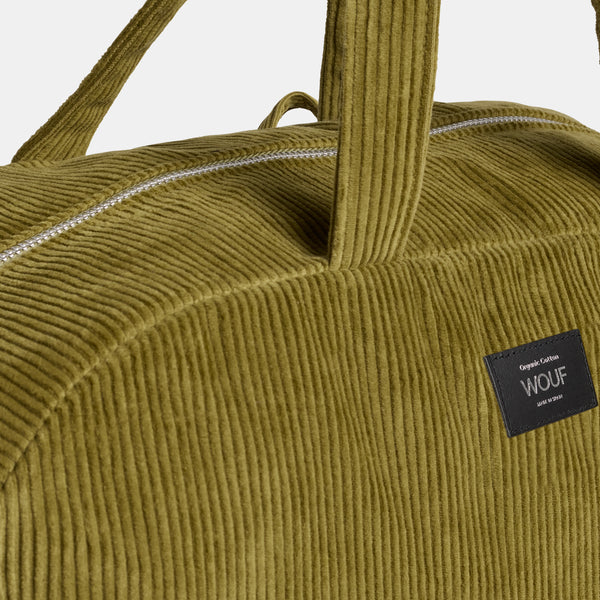 Samt-Wochenendtasche – Oliv