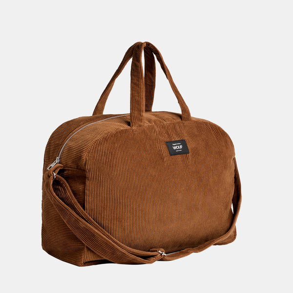 Samt-Wochenendtasche – Karamell