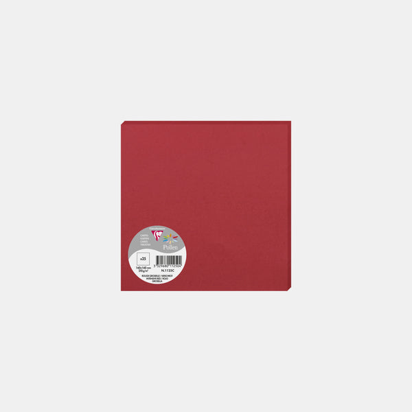 Carte 160x160 velin 210g rouge groseille Pollen