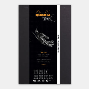 Maya-Block, A4+, Kreuz- und Punktmuster, schwarzes Papier, 120 g/m²