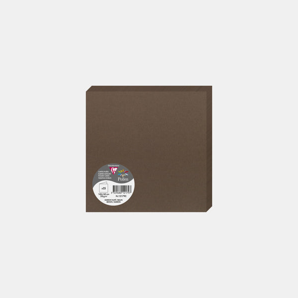 Carte pré pliée 160x320 velin 210g marron taupé Pollen
