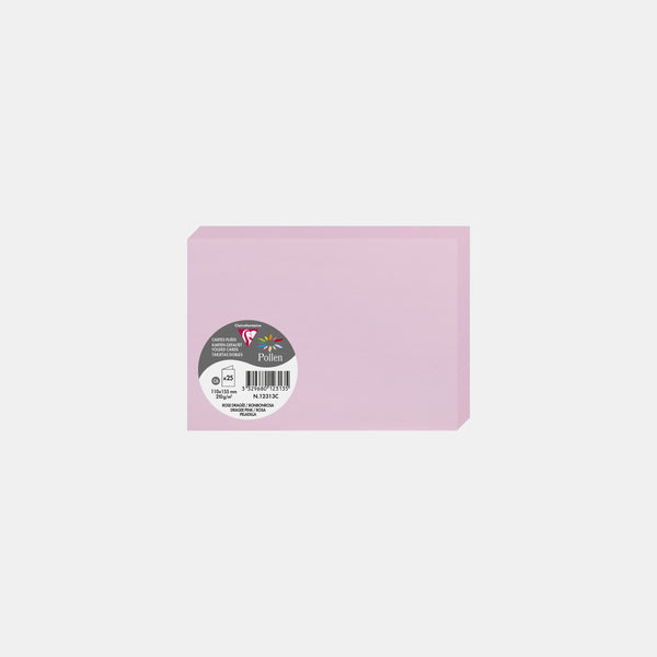 Vorgefaltete Karte 110x210 Pergament 210g gezuckerter rosa Pollen