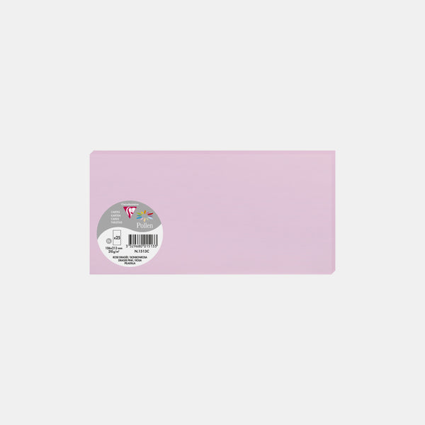 Carte 106x213 velin 210g rose dragée Pollen