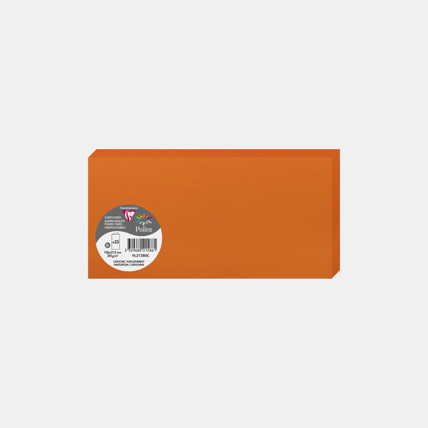 Carte pré pliée 213x213 velin 210g capucine Pollen