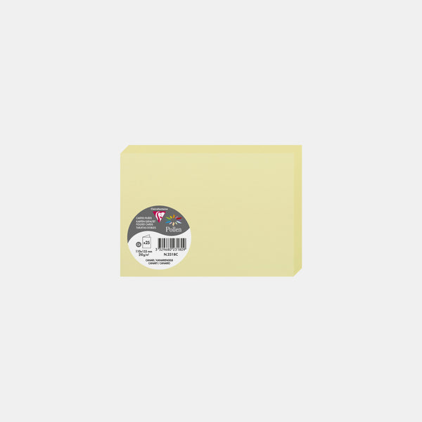 Carte pré pliée 110x210 velin 210g jaune canari Pollen