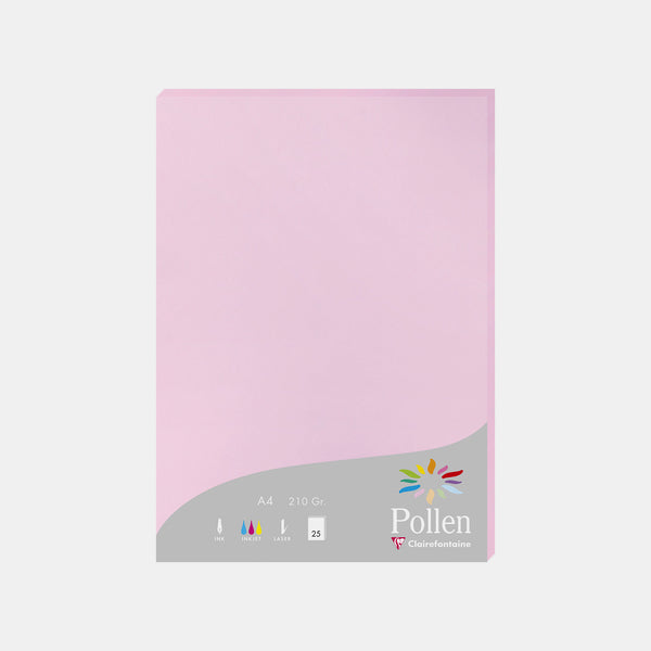 Feuille A4 velin 210g rose dragée Pollen