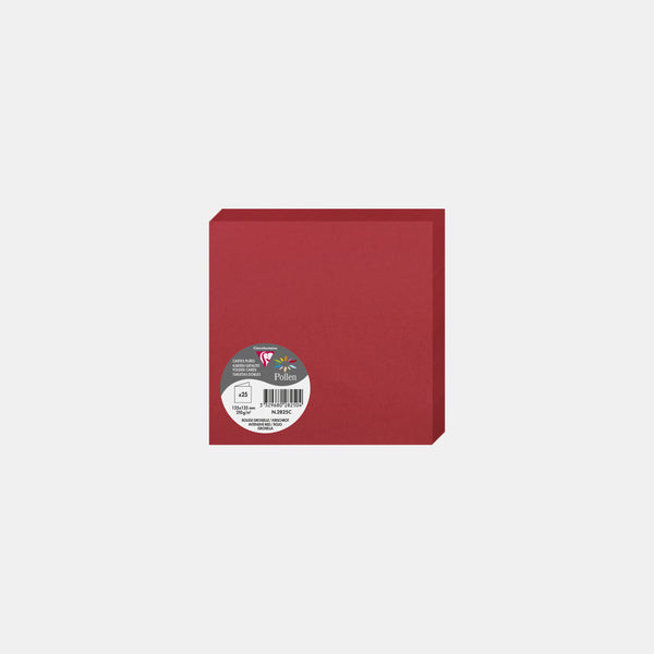 Carte pré pliée 135x270 velin 210g rouge groseille Pollen