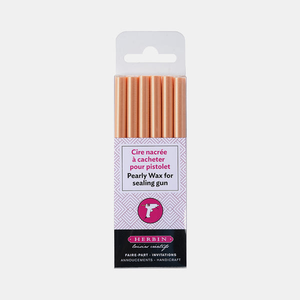 Pack of 6 Orange pearly sealing wax sticks