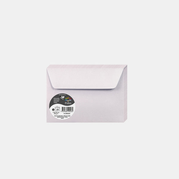 Enveloppe 114x162 irisé 120g rose poudré irisé Pollen