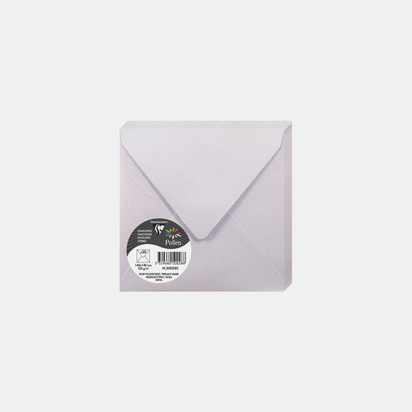 Enveloppe 140x140 irisé 120g rose poudré irisé Pollen