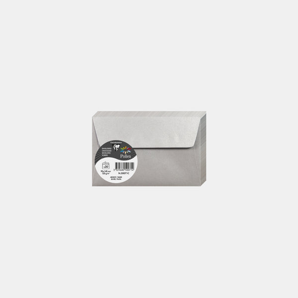 Envelope 90x140 iridescent 120g silver Pollen