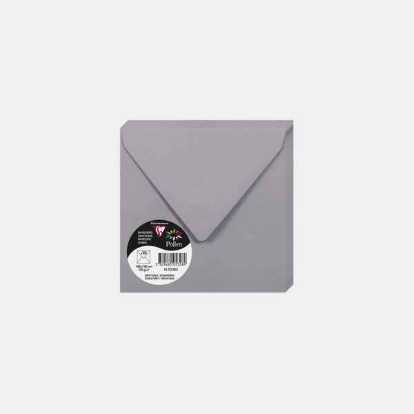 Enveloppe 140x140 velin 120g gris koala Pollen