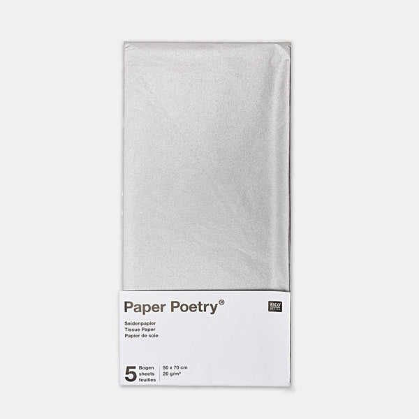 5 Blatt silbernes Seidenpapier
