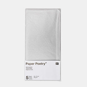 5 Blatt silbernes Seidenpapier