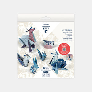 Origami-Set – Waldtier-Dekoration – 60 Blatt, 3 Größen