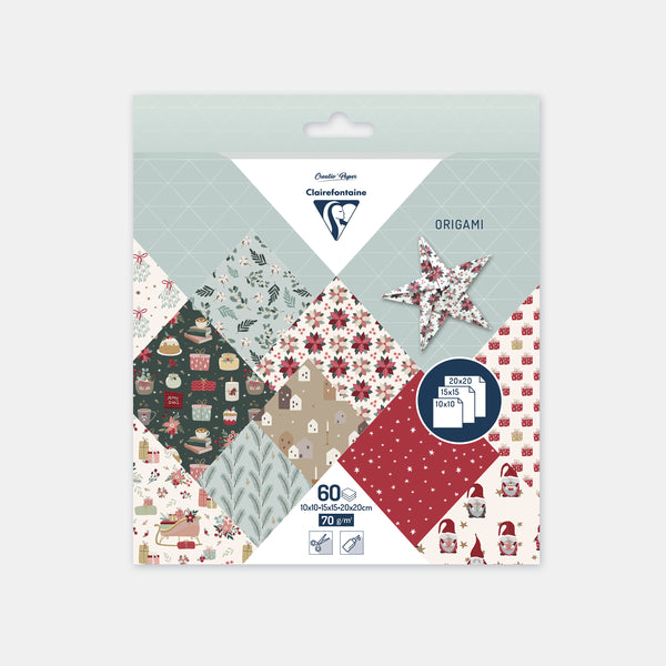 Origami-Papier 3 Größen – Weihnachten – 60 Blatt