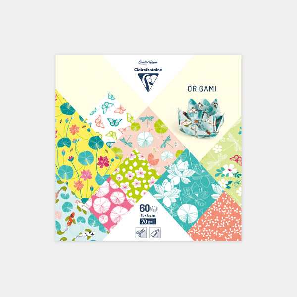 Origami paper 15x15 cm - Water lilies - 60 sheets