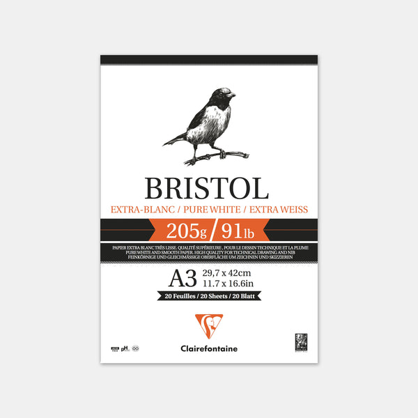 Bloc papier bristol 205g - A3