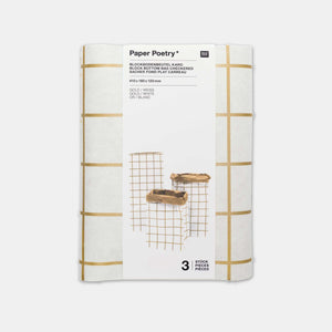 Papiertüte Gold und Weiß mit flachem Boden – klein