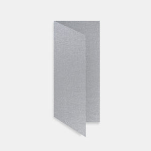 Lange vorgefaltete Karte 210x210 Metallic-Silber