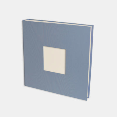 Fotoalbum 30x30 blaugraues Canvas mit cremefarbener Innenseite
