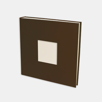 Album photo 30x30 toile chocolat intérieur creme