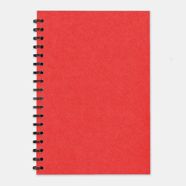 Rotes Recycling-Notizbuch mit 210 x 297 linierten Seiten