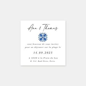 Azulejo-Hochzeitseinladungskarte