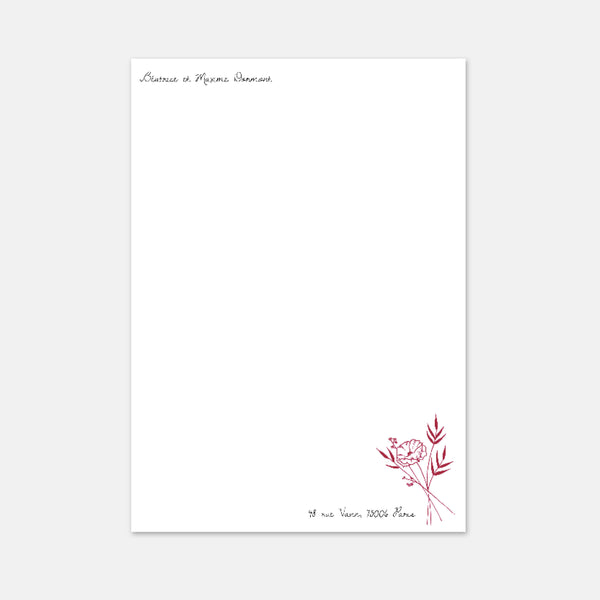 Schreibpapier - A4 Mohnblume