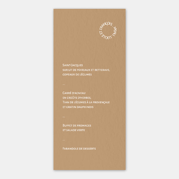 Modern Circle Wedding Menu