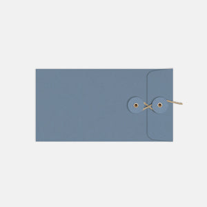 Long Japanese kraft denim blue zipper pouch