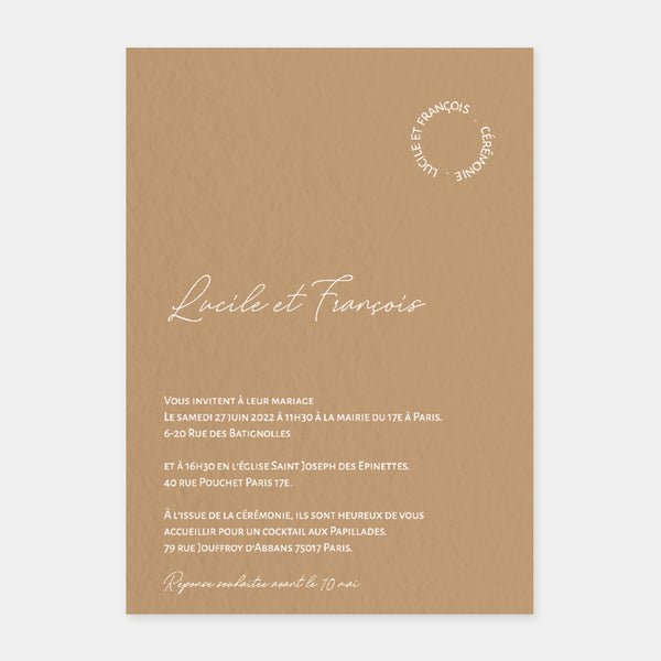 Modern Circle Wedding Invitation