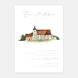 Hochzeitseinladung Aquarellfeld