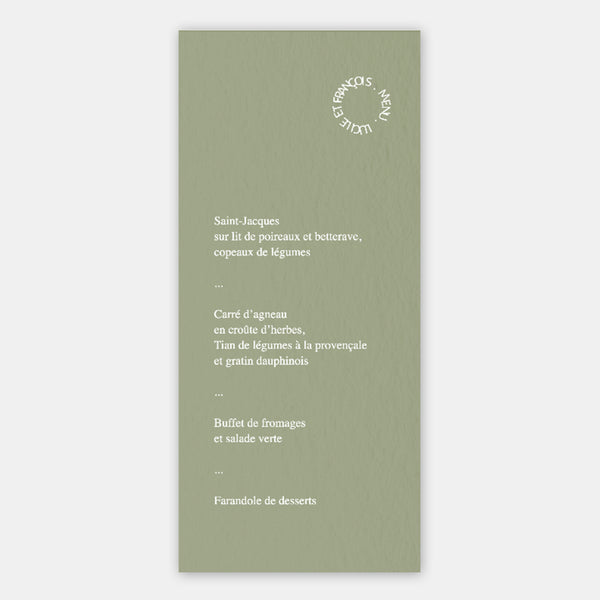 Modern Circle Wedding Menu