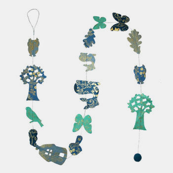 Blue enchanted forest garland