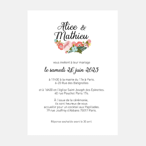 Exotic Crown Wedding Invitation