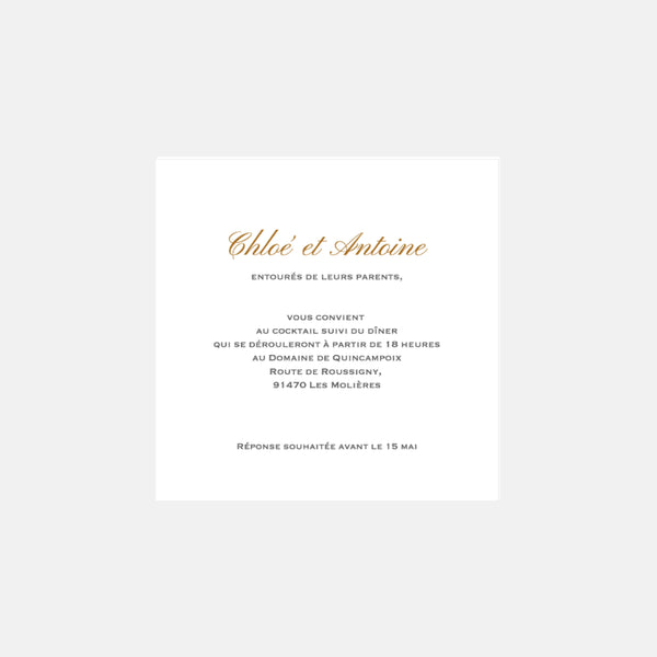 Square Chic wedding invitation card