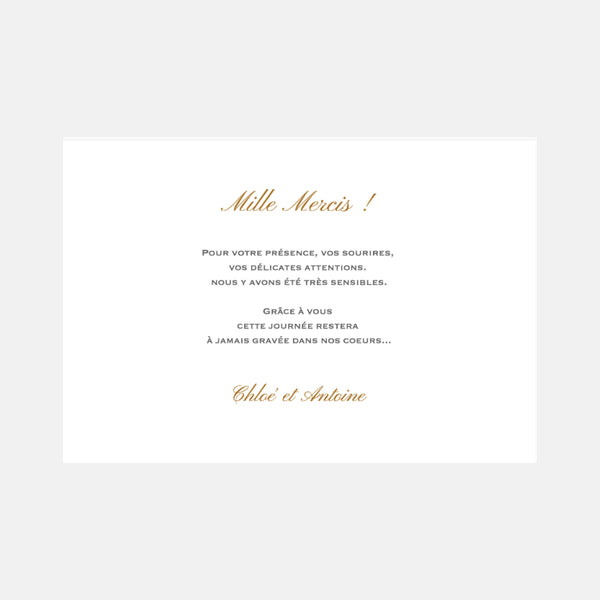 Chic square wedding thank you card