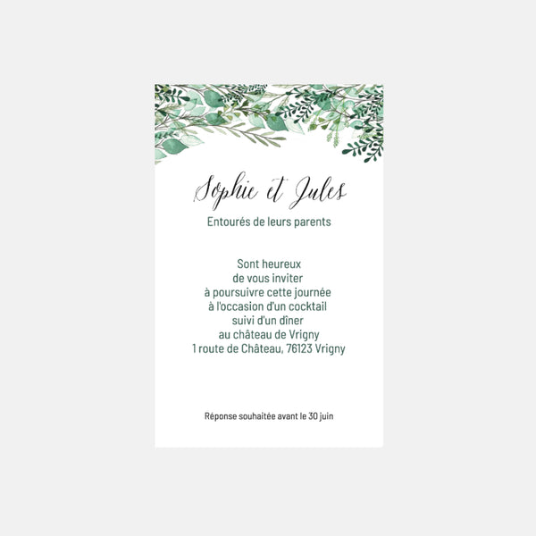 Botanical Plant invitation card