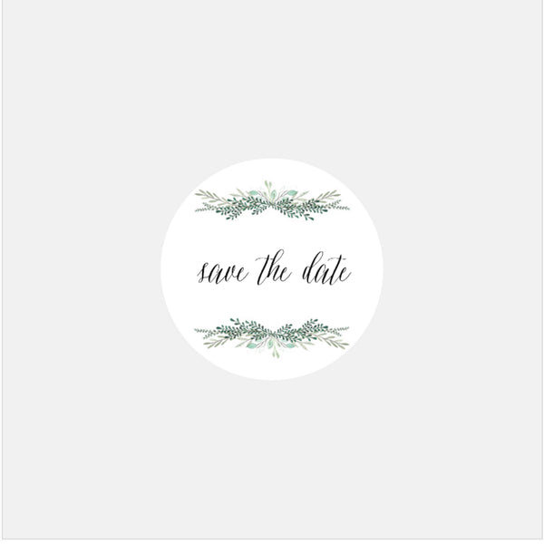 Personalisierte botanische Pflanzen-Hochzeitsaufkleber