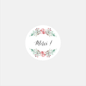 Personalized Flower Botanical Wedding Stickers