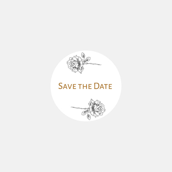 Personalized wedding stickers Flowers Engraving