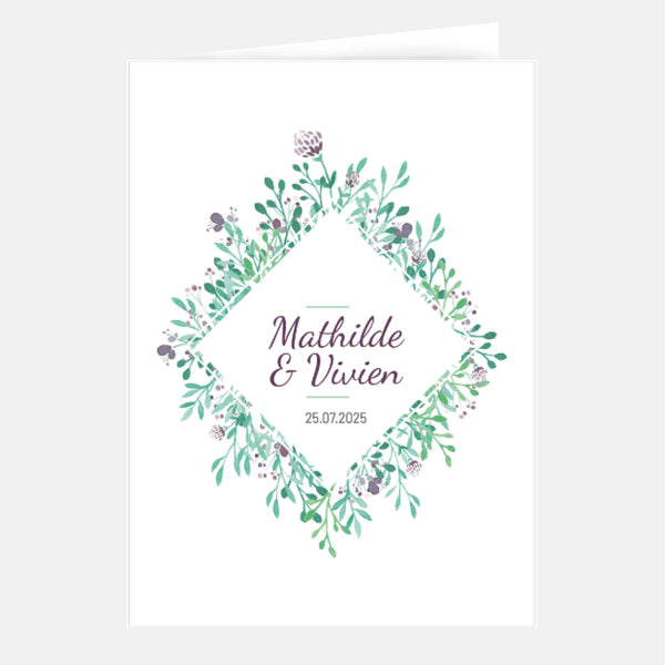 Hochzeitseinladung Rhombus Aquarell