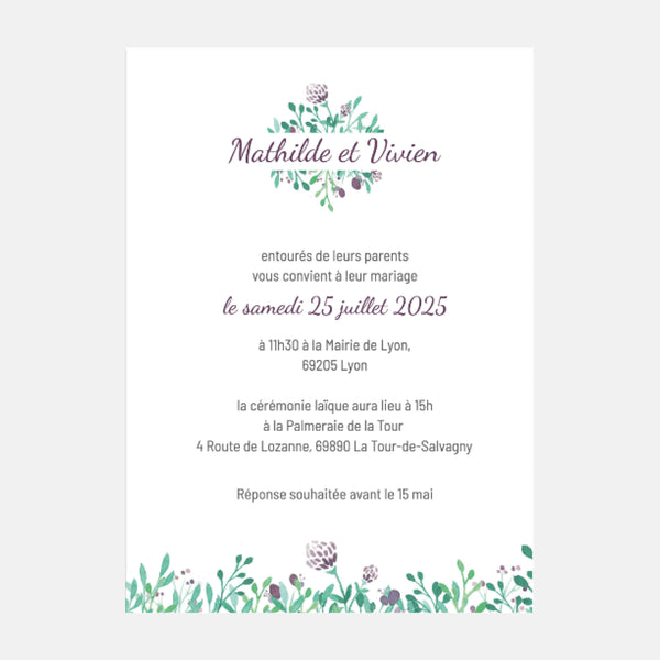 Hochzeitseinladung Rhombus Aquarell