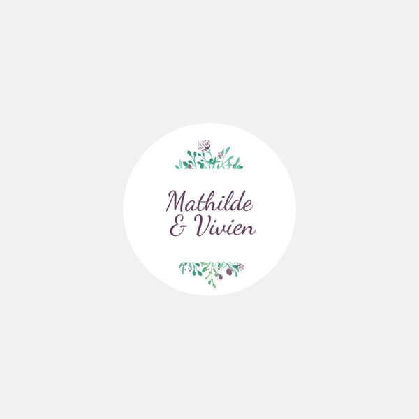 Personalisierte Hochzeitsaufkleber Diamant-Aquarell