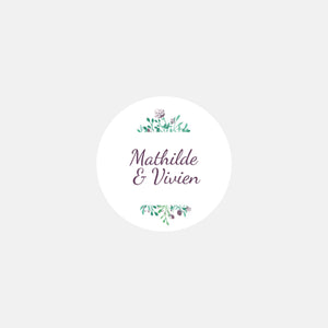 Personalisierte Hochzeitsaufkleber Diamant-Aquarell