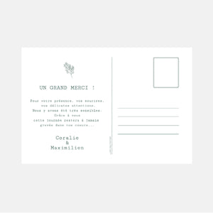 Twig wedding thank you card