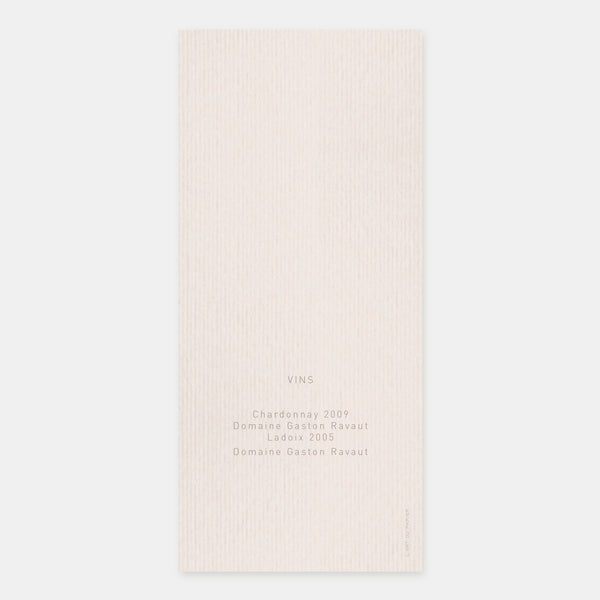 Menu de Mariage esquisse feuillage
